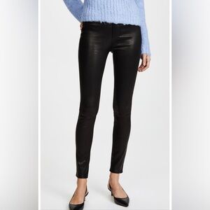J Brand Black Lambskin Skinny Pants